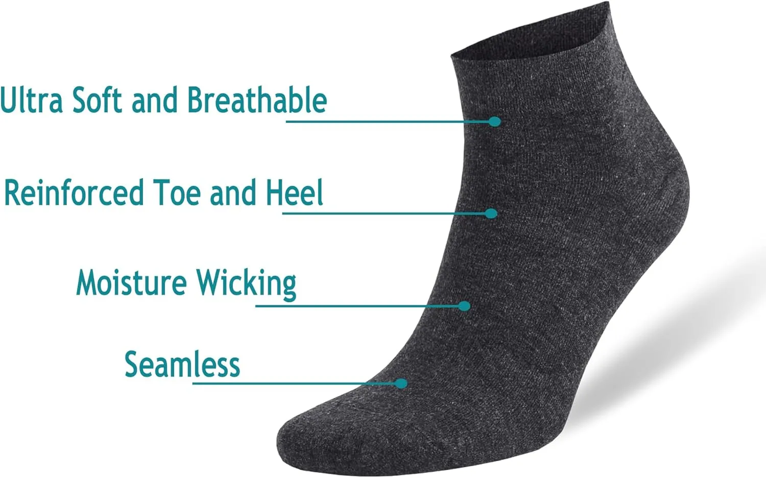 Rayon Made from Bamboo Low Cut Ankle Socks for Men Odor Free Breathable 8 Pairs with Gift Box