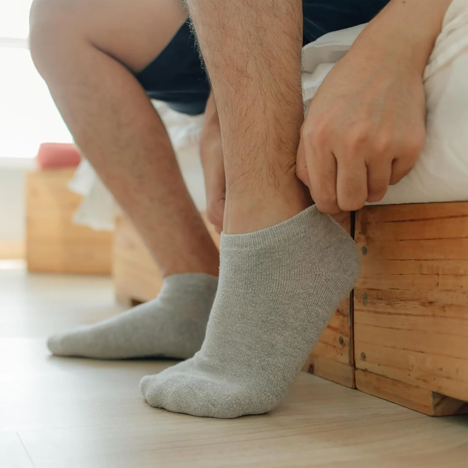 Rayon Made from Bamboo Low Cut Ankle Socks for Men Odor Free Breathable 8 Pairs with Gift Box