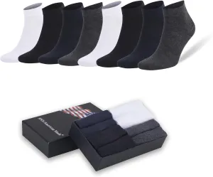 Rayon Made from Bamboo Low Cut Ankle Socks for Men Odor Free Breathable 8 Pairs with Gift Box