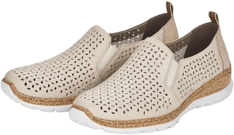 Rieker N4251 Nikita Slip-On Women's Shoes - Premium Leather, Breathable Upper, Lightweight Comfort & Support - Anti-Stress Technology for All-Day Wear