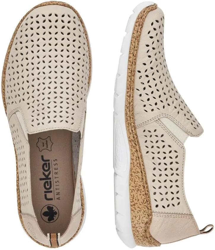 Rieker N4251 Nikita Slip-On Women's Shoes - Premium Leather, Breathable Upper, Lightweight Comfort & Support - Anti-Stress Technology for All-Day Wear