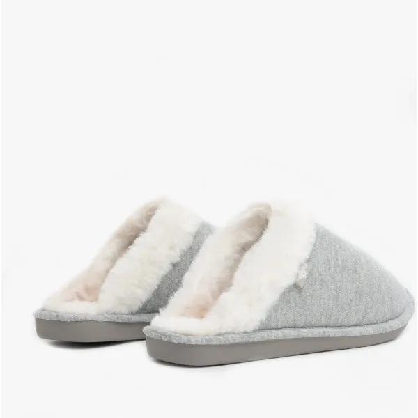 Rocket Dog ROSIE SKIRBALL Womens Jersey Mule Slippers Light Grey