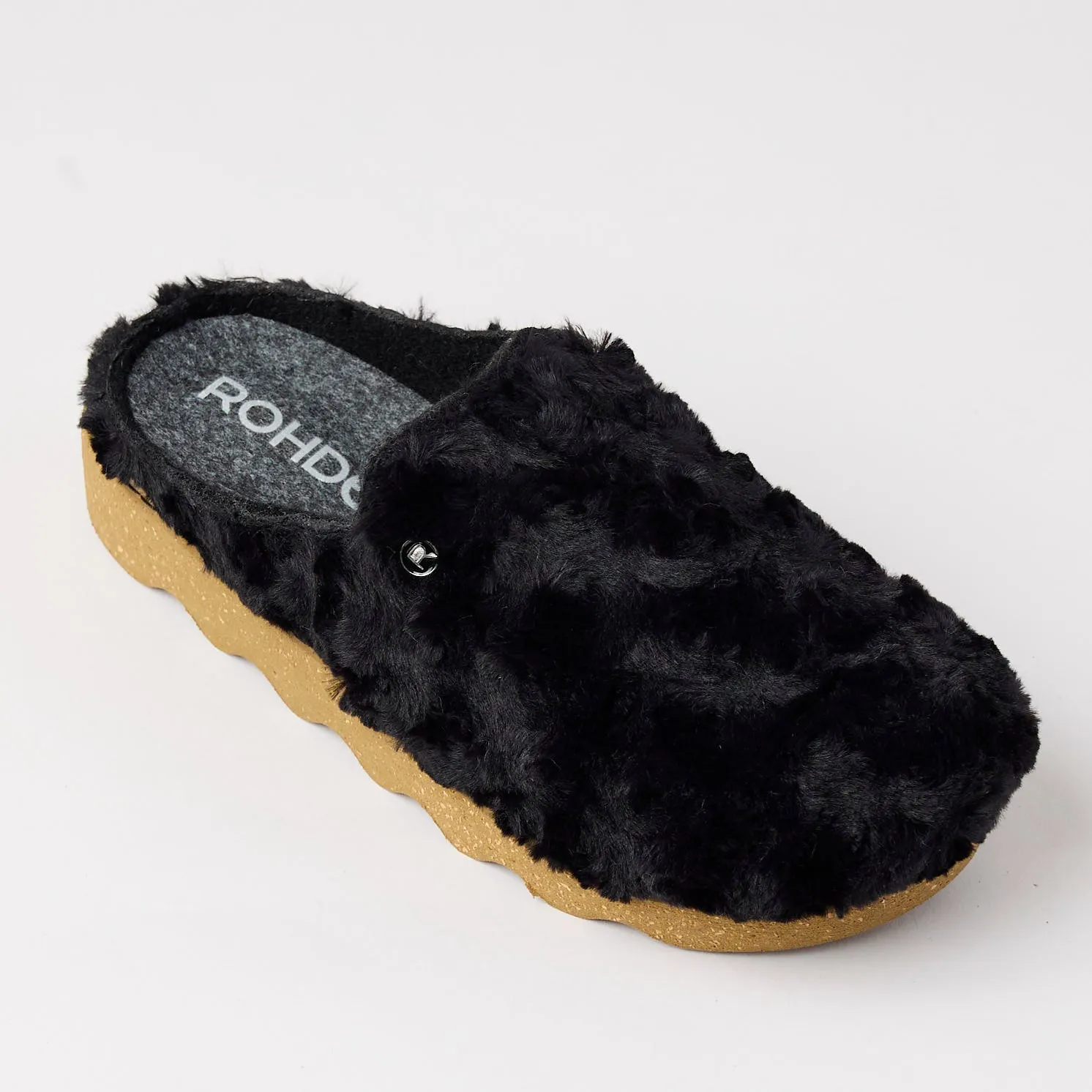 Rohde Black Faux Fur Mules