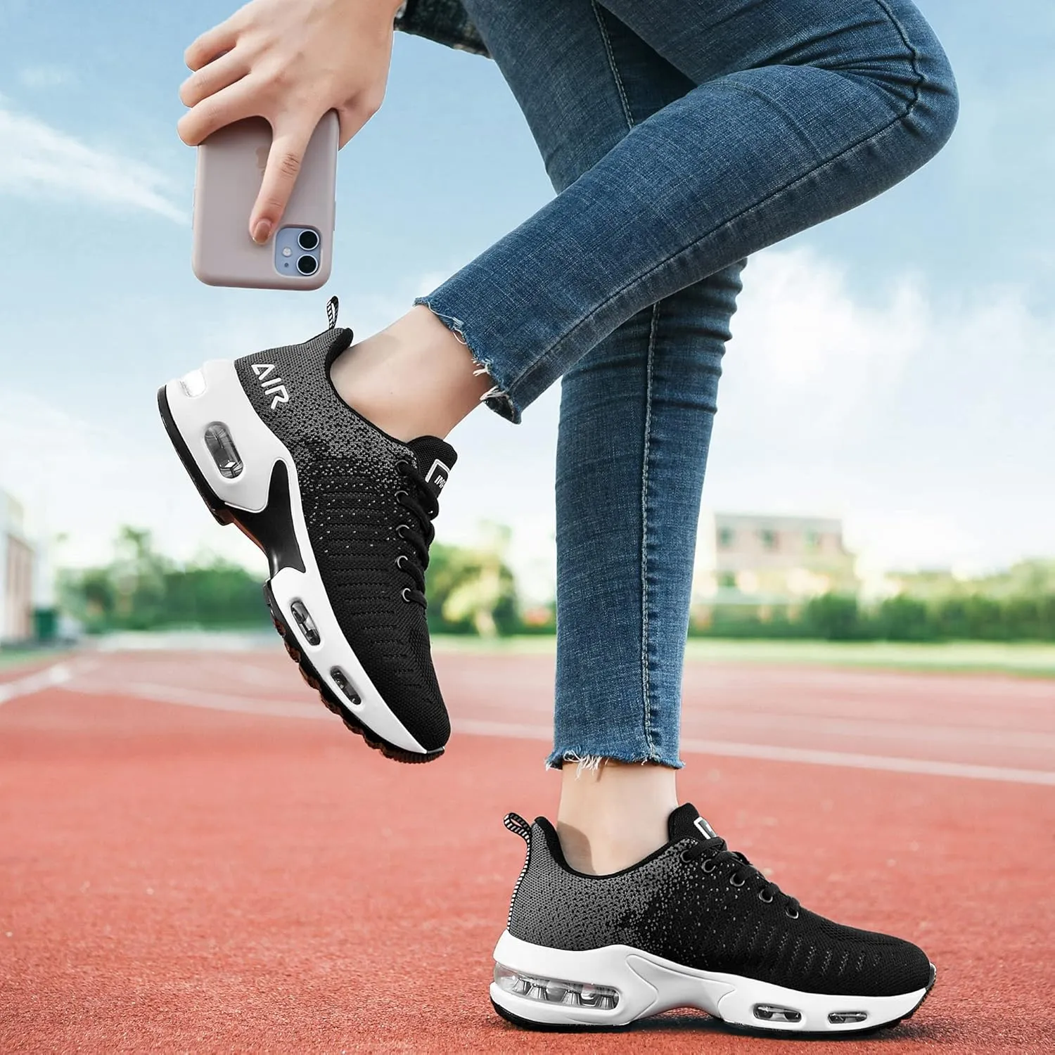 RomenSi Womens Tennis Athletic Running Shoes Fashion Sneakers Breathable Sports Gym Walking Shoes (US5.5-11)