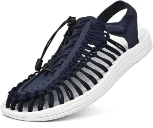 Rope Sport Sandals for Men Fisherman Shoes Men's Handmade Woven Shoes Comfortable & Lightweight Cord Beach Sandals