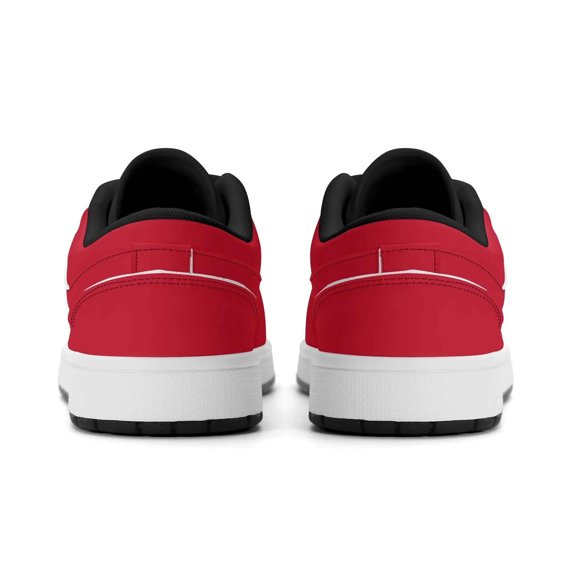Rote Low Top Leder Sneaker für Herren