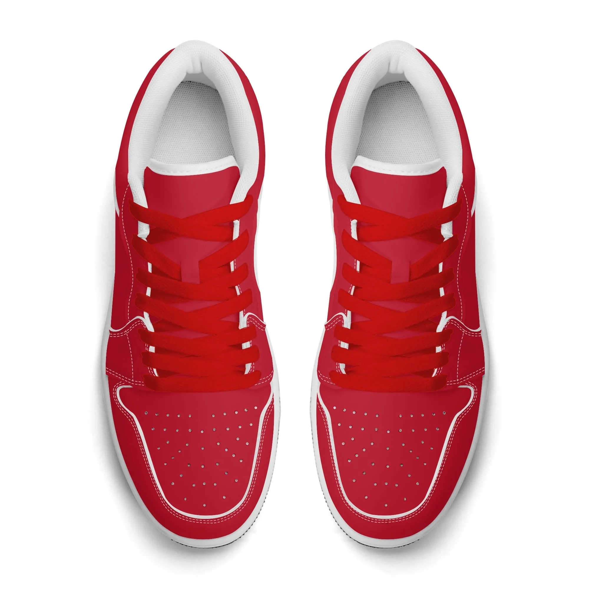 Rote Low Top Leder Sneaker für Herren