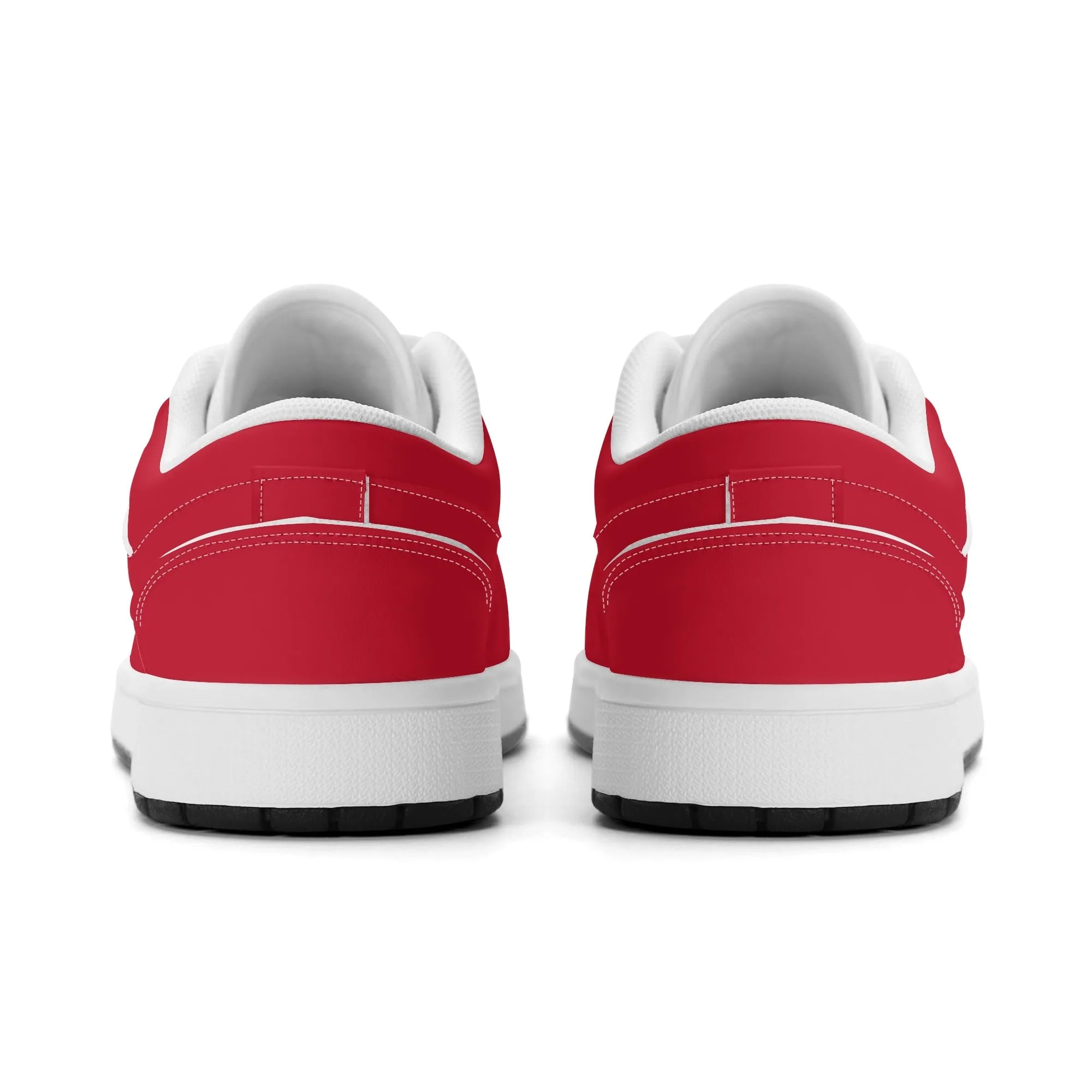 Rote Low Top Leder Sneaker für Herren