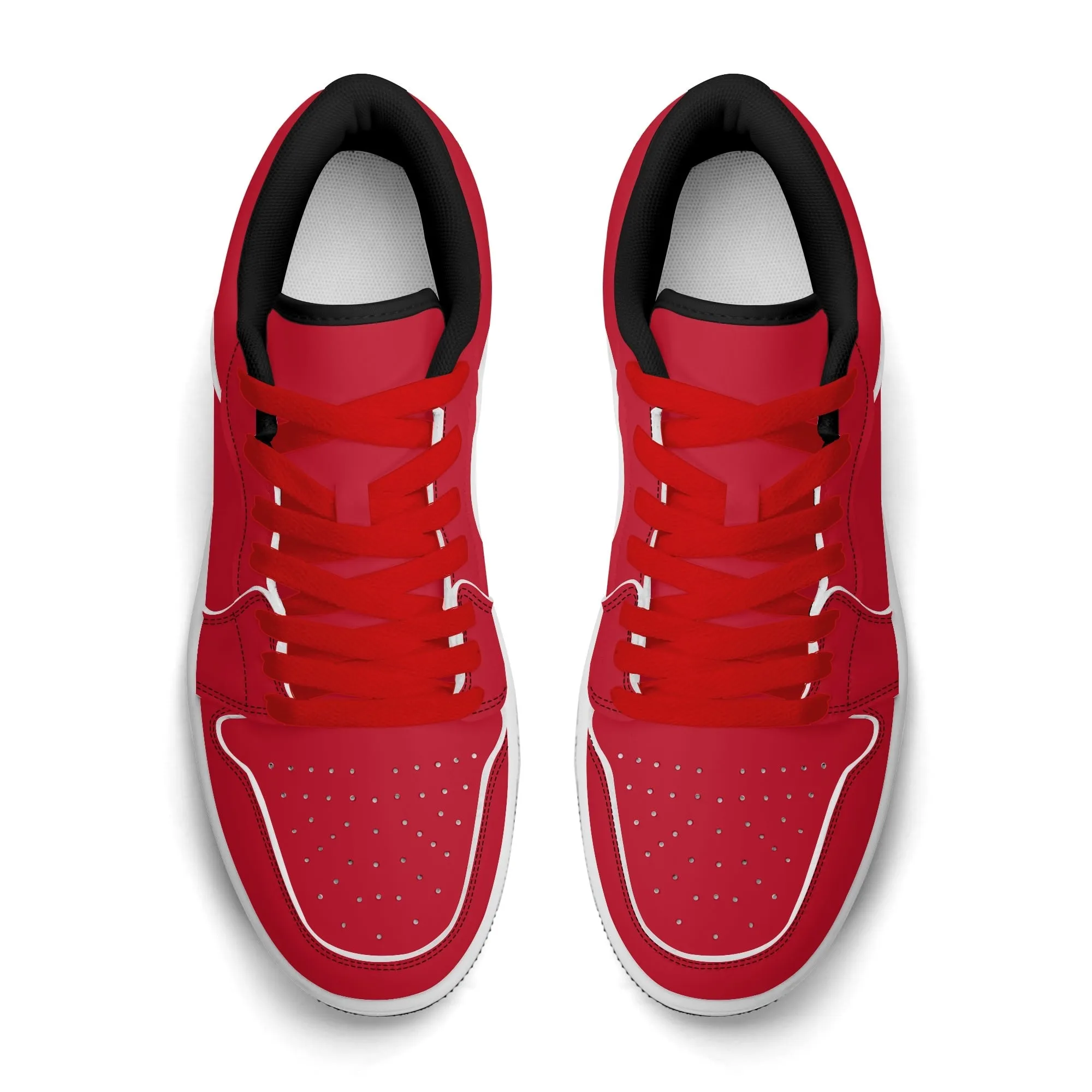 Rote Low Top Leder Sneaker für Herren