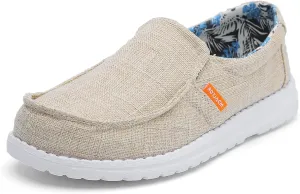ROTJACM Women's Casual Comfortable Canvas Slip On Moc-Toe Loafers Blue US 5.5 to US 11