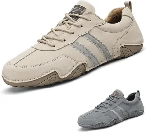 Runscbk Men's Retro Handmade Suede Chukka Shoes with Arch Support,Fashion Casual Lightweight Outdoor Sneakers for Hiking Trailing Commuting