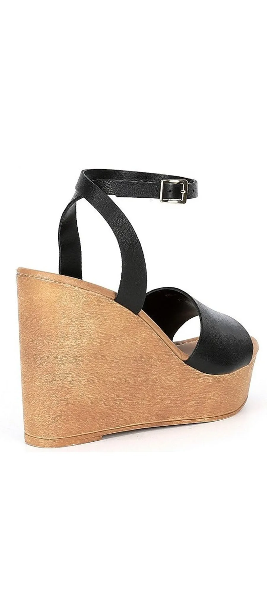 Sandals Platform Wedge Toe Welsh Strap Ankle Open Advanced technology Steve Madden Black Quick dispatch Leather