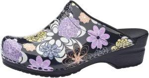 Sanita Inalo open clog, patent leather, original handmade, flexible leather clogs for women, anatomically shaped footbed with soft foam
