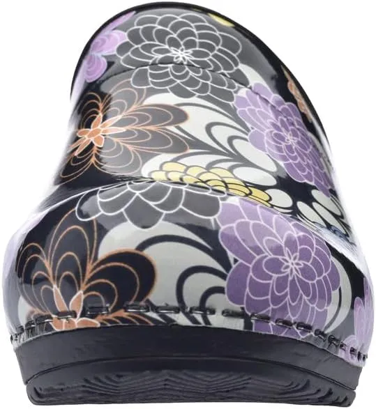 Sanita Inalo open clog, patent leather, original handmade, flexible leather clogs for women, anatomically shaped footbed with soft foam