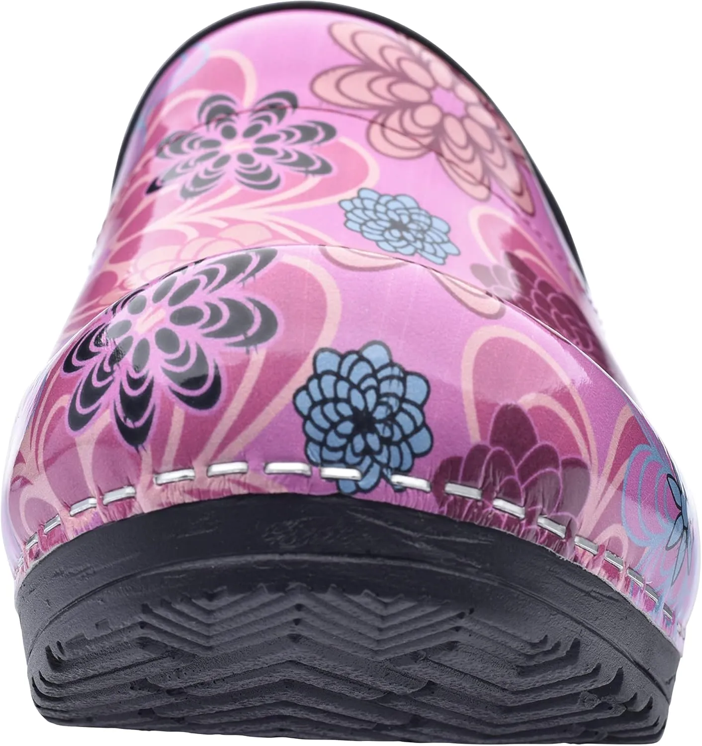 Sanita Inalo open clog, patent leather, original handmade, flexible leather clogs for women, anatomically shaped footbed with soft foam