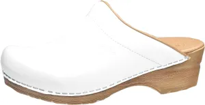 Sanita Sandra Open Clog Original Handmade Flexible Leather Clogs for Women Anatomically Shaped Foot Bed with Soft Foam
