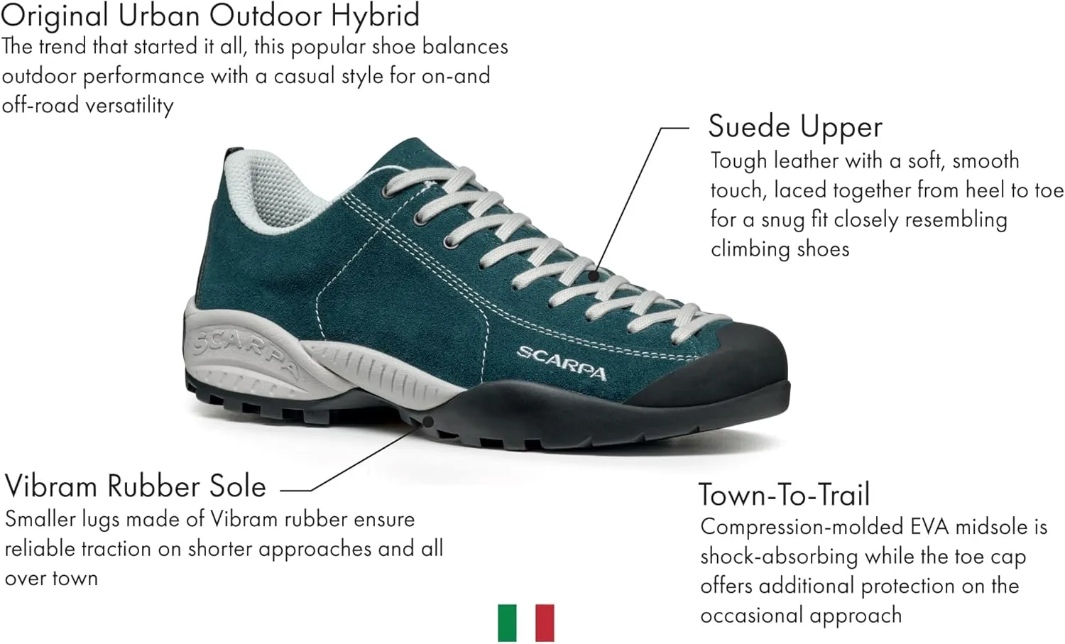 SCARPA Men's Mojito Lightweight Outdoor Leather Shoes
