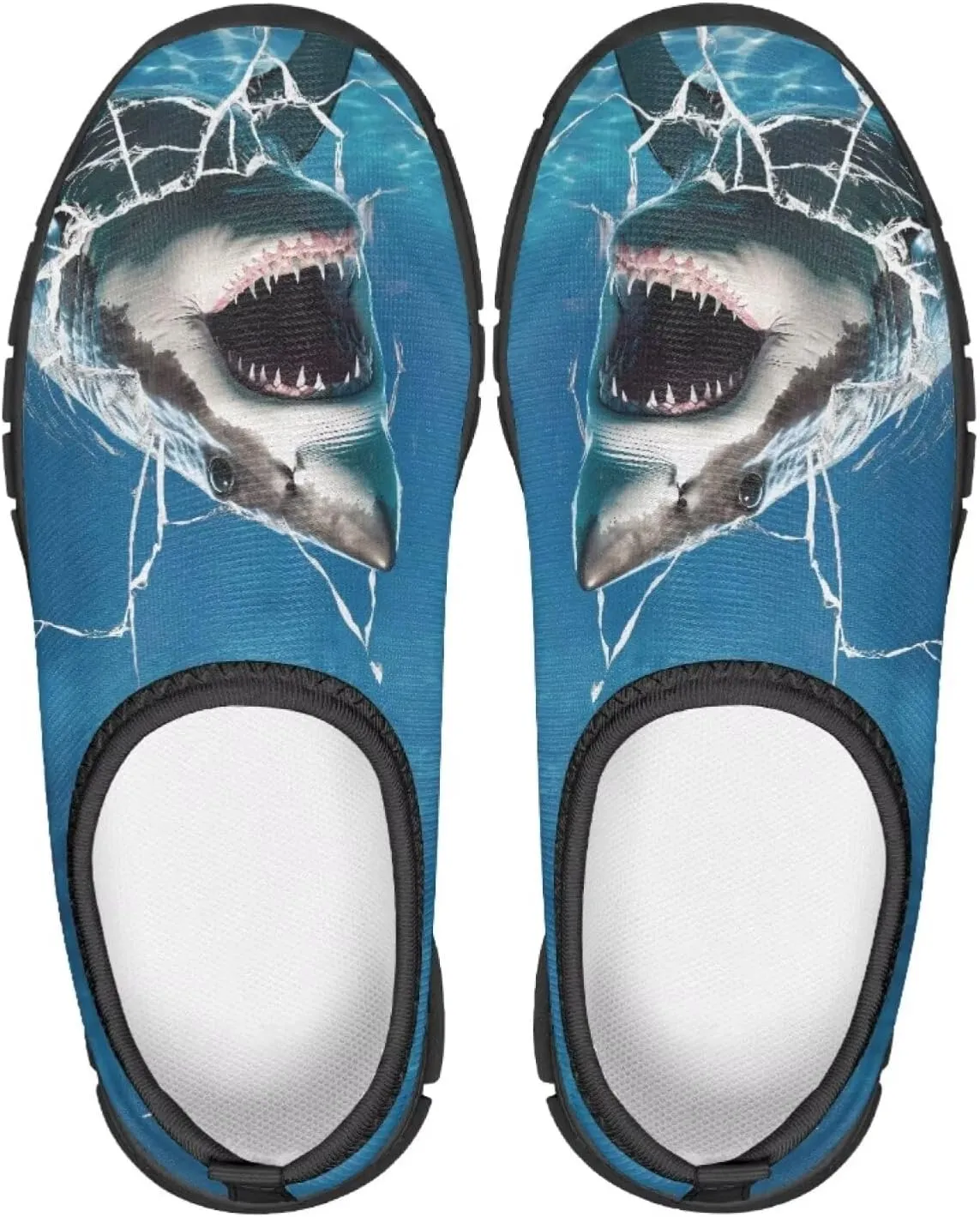 Shark Shoes for Boys Breathable Mesh Walking Sneakers Casual Flats Lightweight Slip on Tennis Shoe