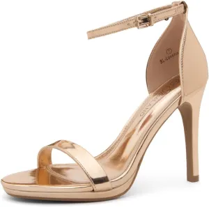 Shoe Land SL-Lovering Women's High Heels Ankle Strap Stilettos, Round Open Toe Strappy Dressy Heeled Sandals – Sexy Heels for Prom Wedding Party and Bridal