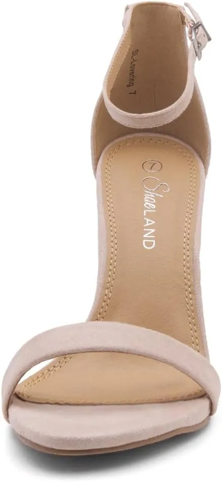 Shoe Land SL-Lovering Women's High Heels Ankle Strap Stilettos, Round Open Toe Strappy Dressy Heeled Sandals – Sexy Heels for Prom Wedding Party and Bridal