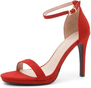 Shoe Land SL-Lovering Women's High Heels Ankle Strap Stilettos, Round Open Toe Strappy Dressy Heeled Sandals – Sexy Heels for Prom Wedding Party and Bridal