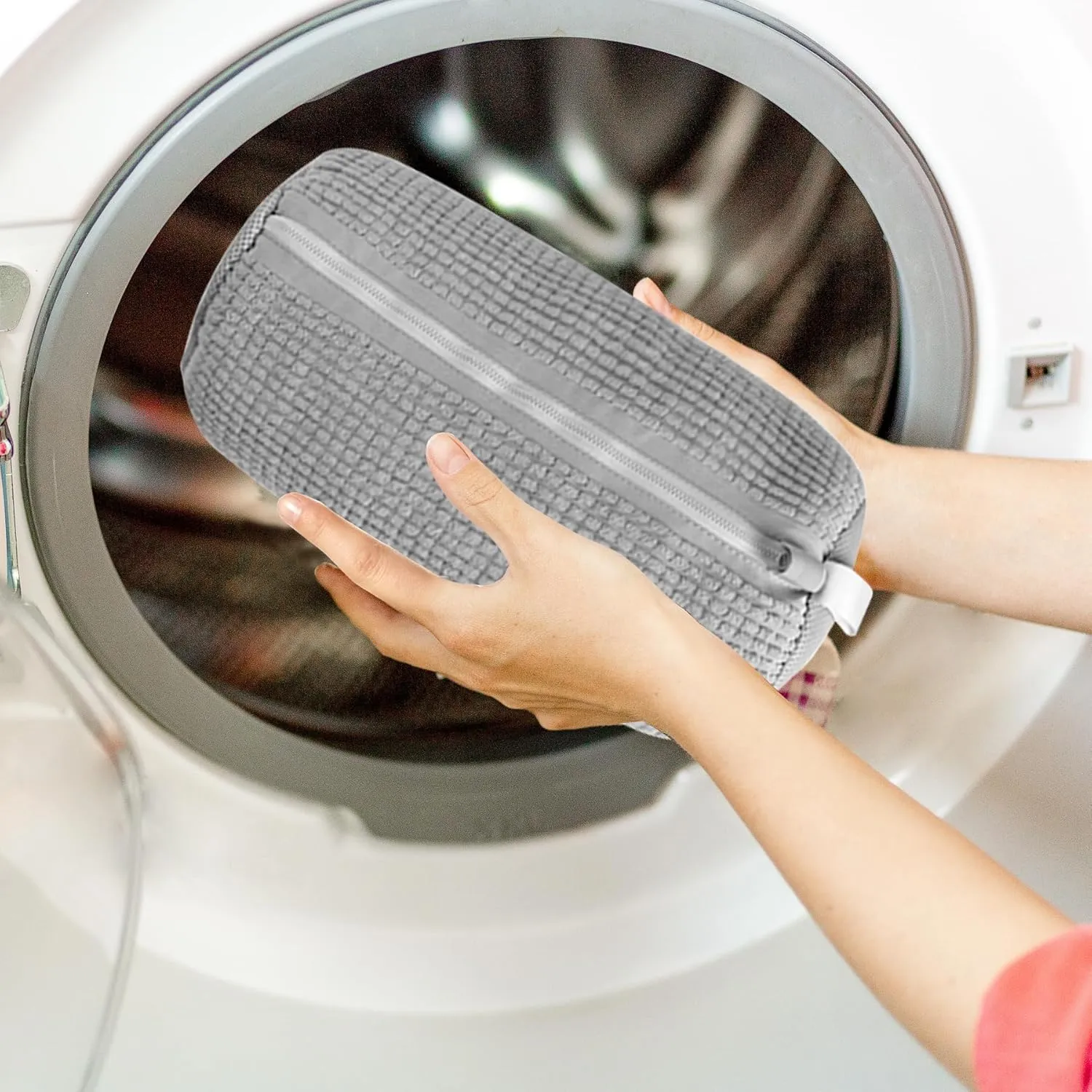 Shoe Washing Machine Bag,Laundry Shoe Bag for Washer and Dryer Shoe Wash Bag Reusable Shoe Bags for Washing Machine(2 pcs Grey)