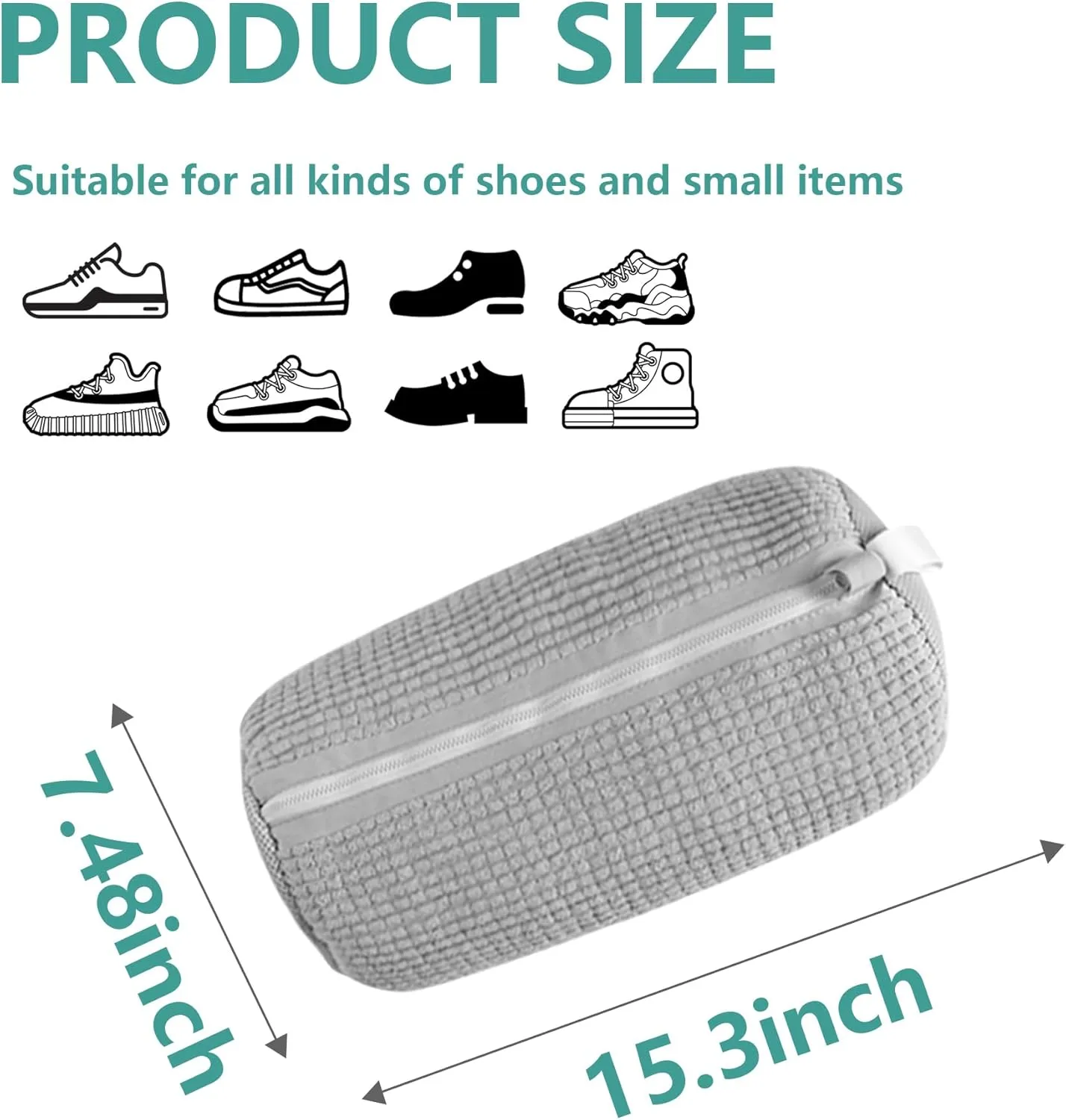 Shoe Washing Machine Bag,Laundry Shoe Bag for Washer and Dryer Shoe Wash Bag Reusable Shoe Bags for Washing Machine(2 pcs Grey)
