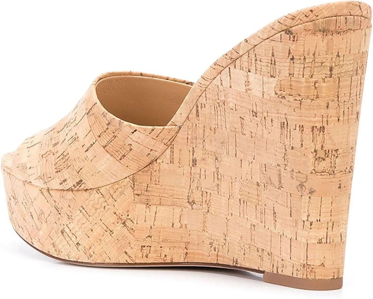 Simple Open Toe Wedge Sandals for Women Cassic Slip On Comfortable Cork Platform High Heels Sandals Fashion Party Dress Summer Wedge Sandals