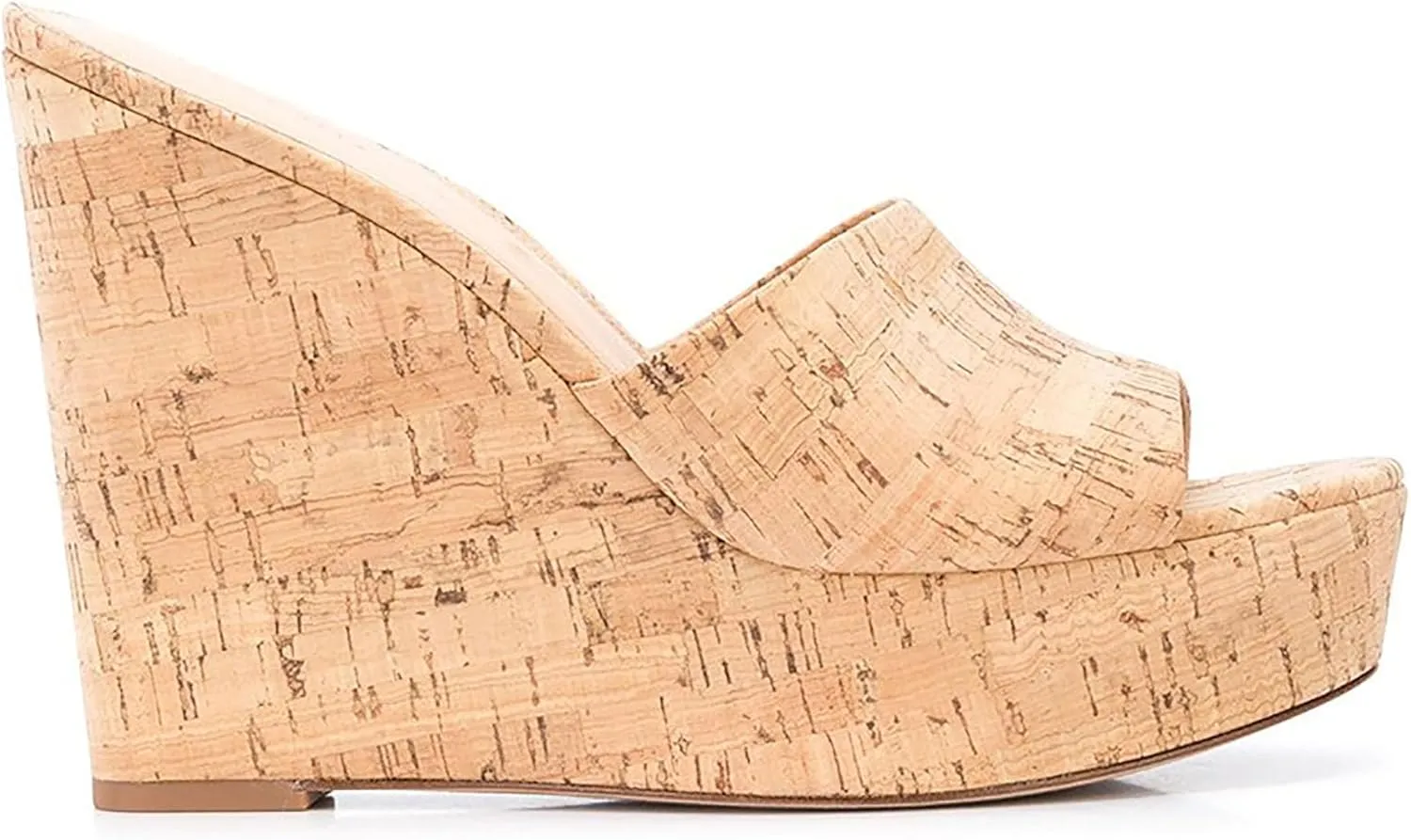 Simple Open Toe Wedge Sandals for Women Cassic Slip On Comfortable Cork Platform High Heels Sandals Fashion Party Dress Summer Wedge Sandals