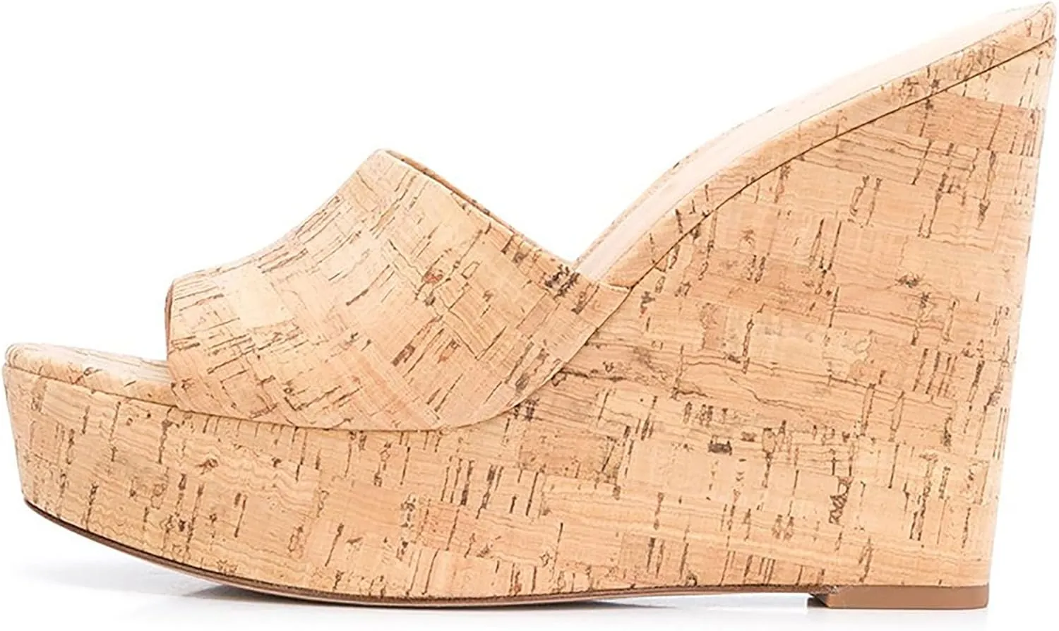 Simple Open Toe Wedge Sandals for Women Cassic Slip On Comfortable Cork Platform High Heels Sandals Fashion Party Dress Summer Wedge Sandals