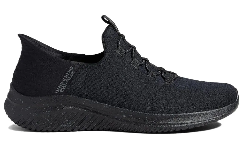 Skechers Men's Ultra Flex 3.0 Right Away Hands Free Slip-in Sneaker Loafer, Air-Cooled Memory Foam Insole, Breathable, Black