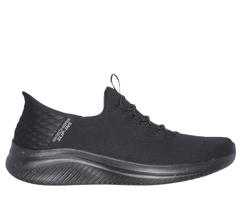 Skechers Men's Ultra Flex 3.0 Right Away Hands Free Slip-in Sneaker Loafer, Air-Cooled Memory Foam Insole, Breathable, Black