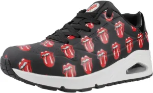 Skechers Women's X Uno Rolling Stones Black/Red Low Top Sneaker Shoes