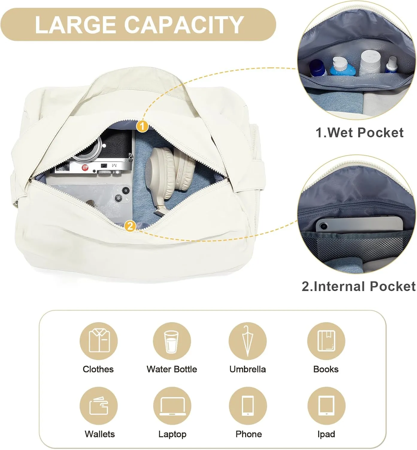 Small Gym Bag with Shoe Compartment, Workout Sport Duffle Bag for Women Travel, Waterproof Shoulder Overnight Bags Lightweight Carry on Tote Bags for Swim, Yoga, Dance