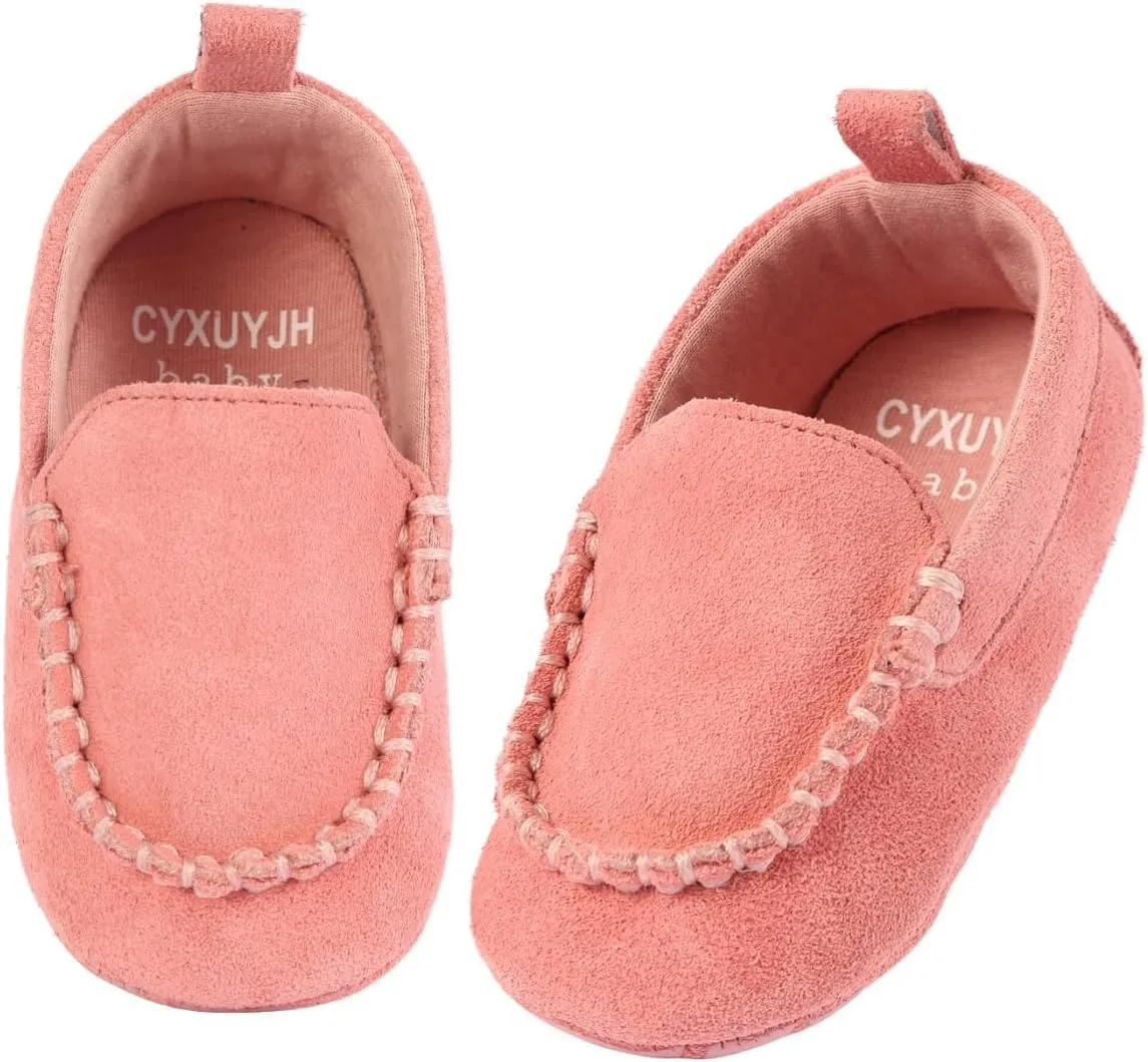 Soft Sole Baby Loafers Boys Girls Suede Leather First Walking Shoes Infant Baby Dress shoes 3-18 Months