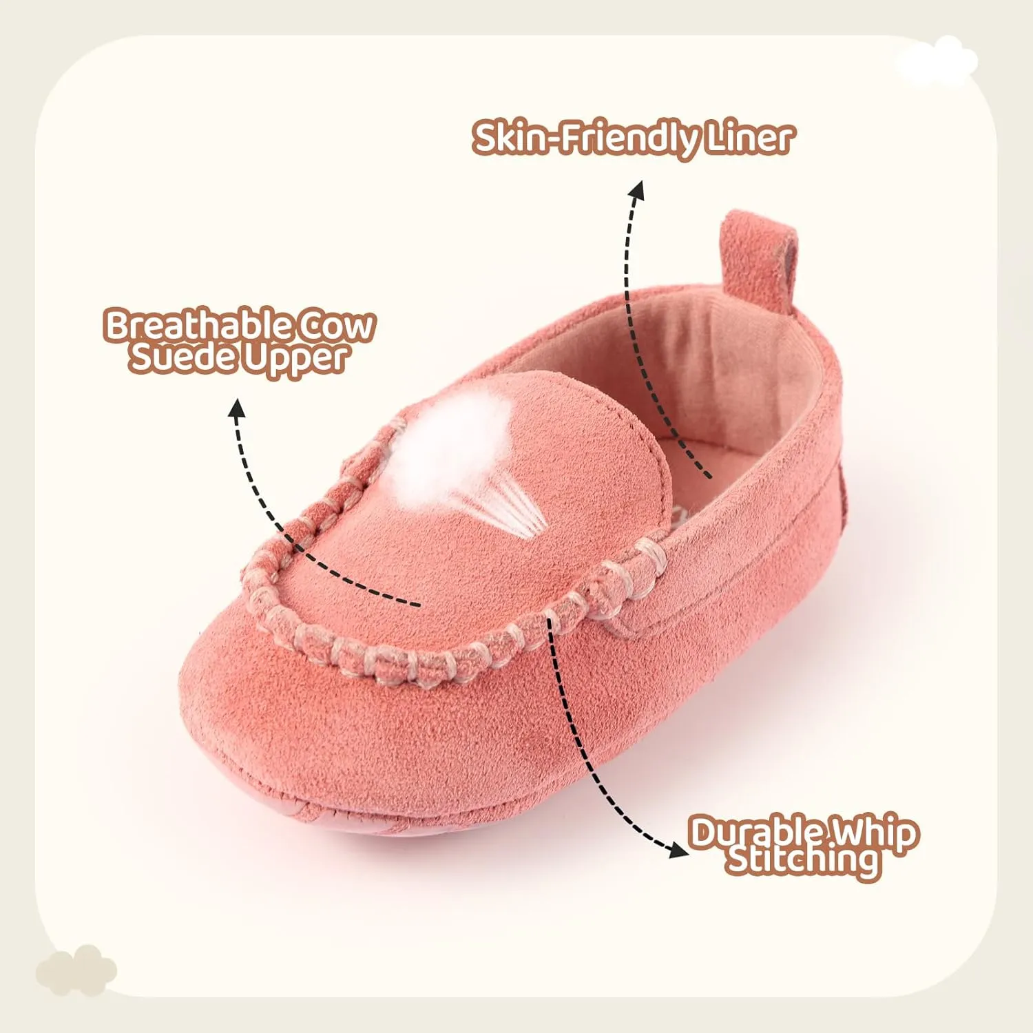 Soft Sole Baby Loafers Boys Girls Suede Leather First Walking Shoes Infant Baby Dress shoes 3-18 Months