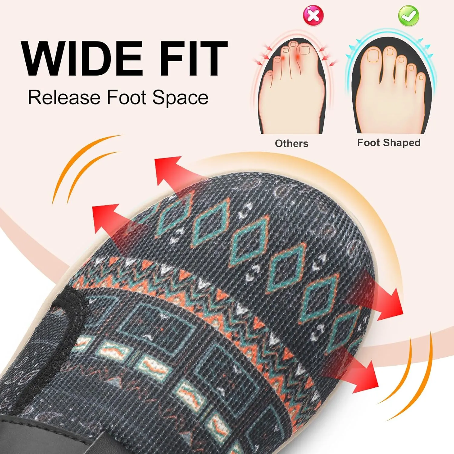 Spesoul Wide Womens Walking Shoes Adjustable Diabetic Shoes Breathable Zero Drop Barefoot Shoe Neuropathy Edema Nursing Shoe Wide Width Sneakers