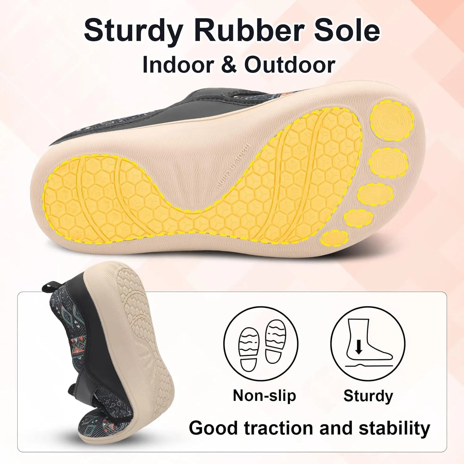 Spesoul Wide Womens Walking Shoes Adjustable Diabetic Shoes Breathable Zero Drop Barefoot Shoe Neuropathy Edema Nursing Shoe Wide Width Sneakers
