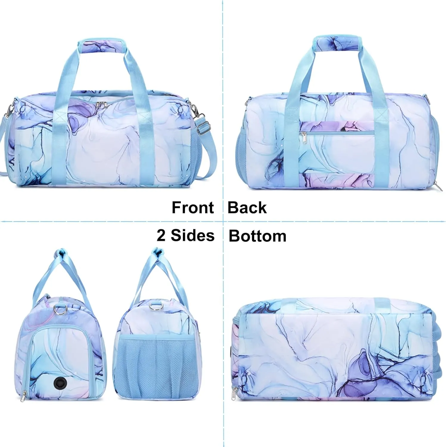 Sports Duffel for Girls Dance Bag Girls Duffle Weekender Bags Teen Gym Travel Ballet Bag with Shoe Compartments