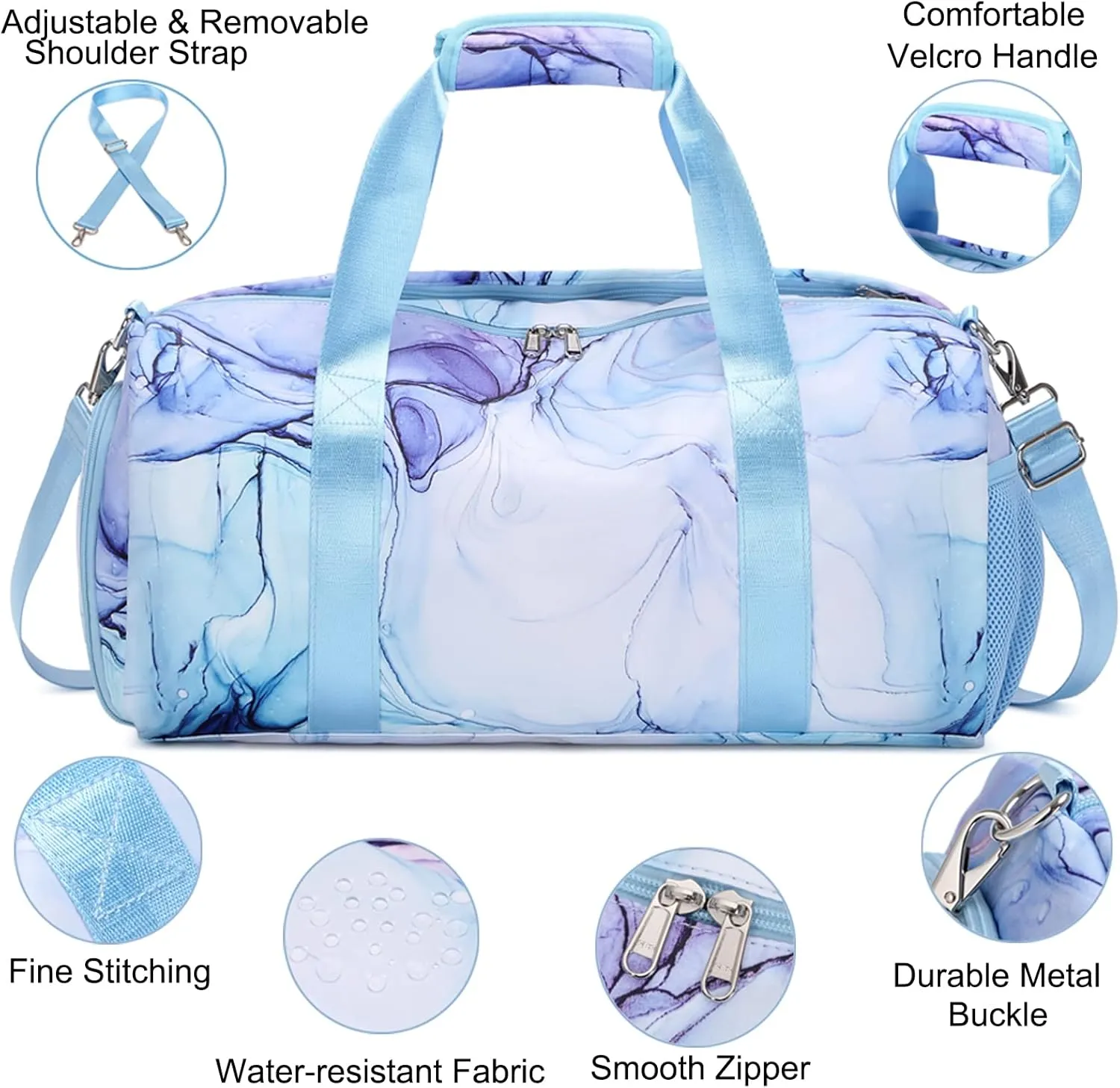 Sports Duffel for Girls Dance Bag Girls Duffle Weekender Bags Teen Gym Travel Ballet Bag with Shoe Compartments