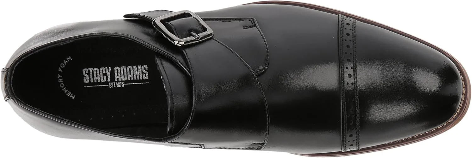 STACY ADAMS Men's Desmond Cap Toe Monk Strap Loafer
