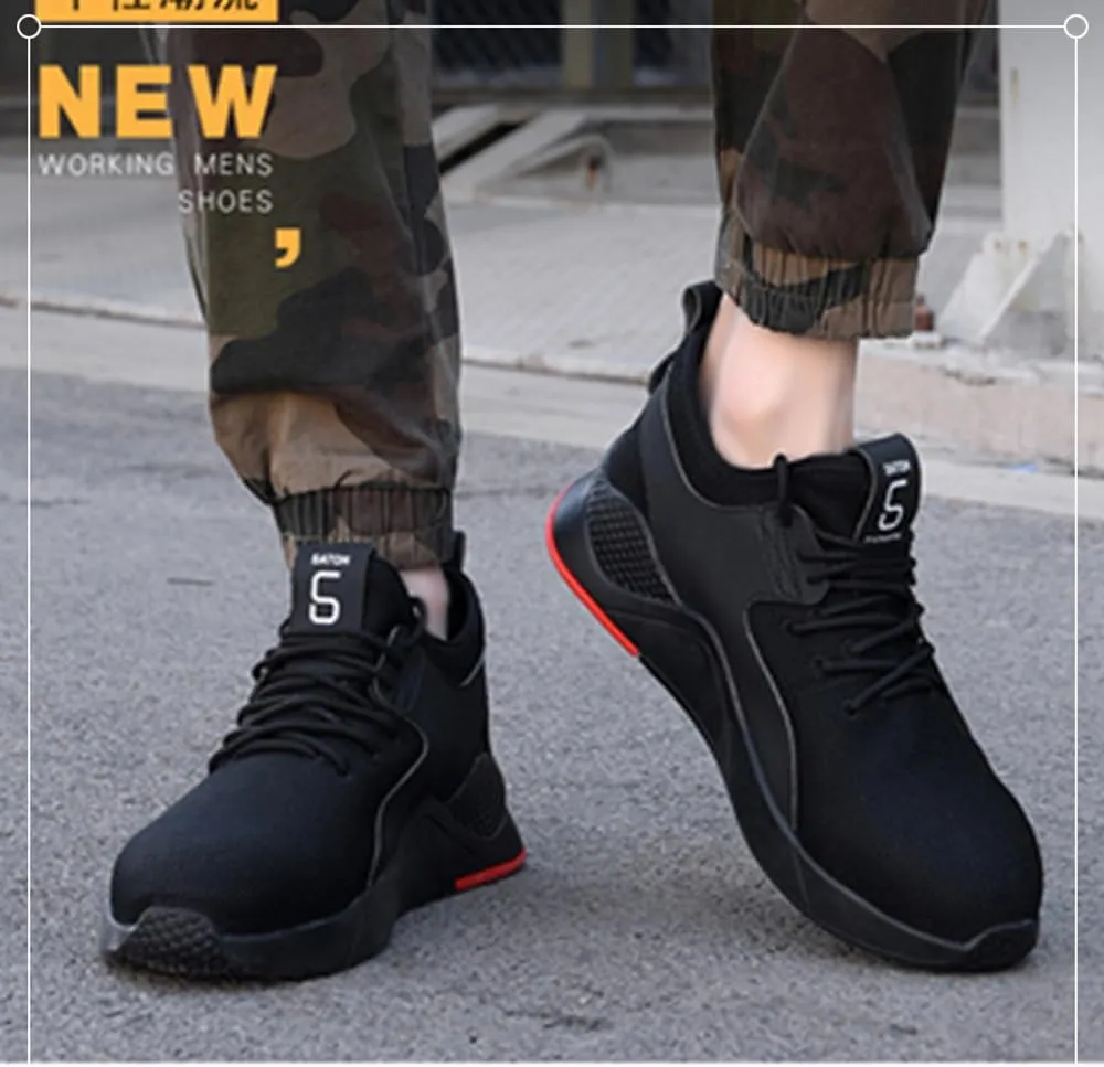 Steel Toe Safety Shoes for Men Women Work Sneakers Breathable Lightweight Industrial & Construction Shoe