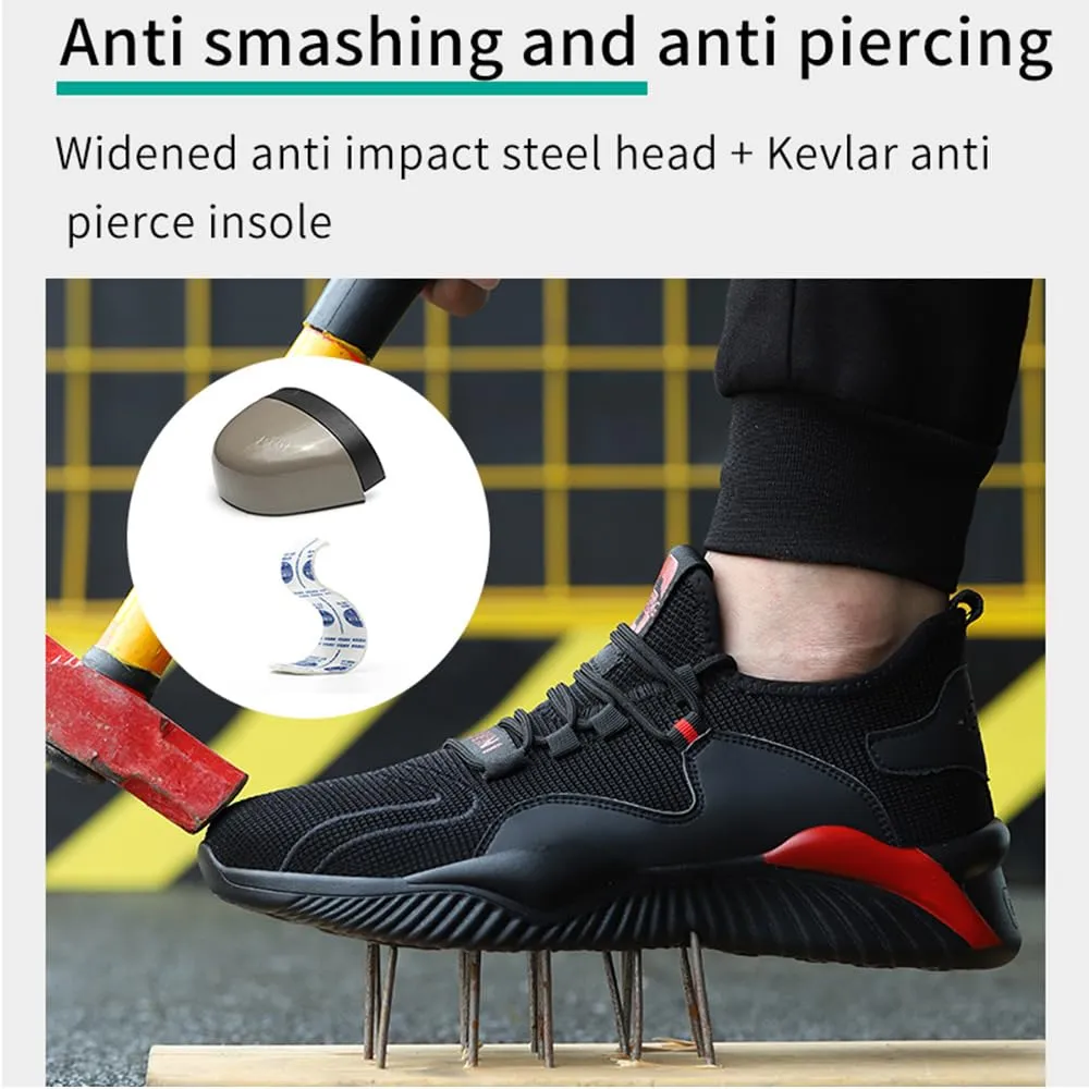Steel Toe Shoes for Men Women Safety Shoes Work Sneakers Breathable Lightweight Industrial & Construction Shoe