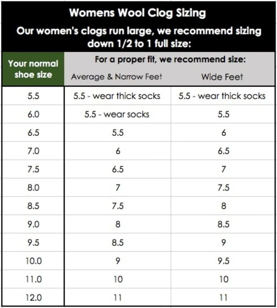 Stegmann Women's 'Original 108' Wool Clog with Cork Sole - Wide Width