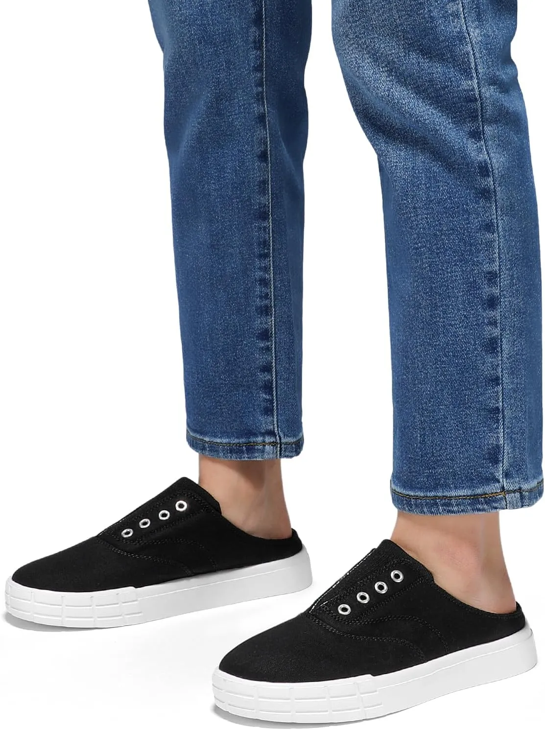 STQ Slip On Orthopedic Wide Shoes丨Lightweight Women Backless Casual Plantar Fasciitis Relief Mule Sneakers