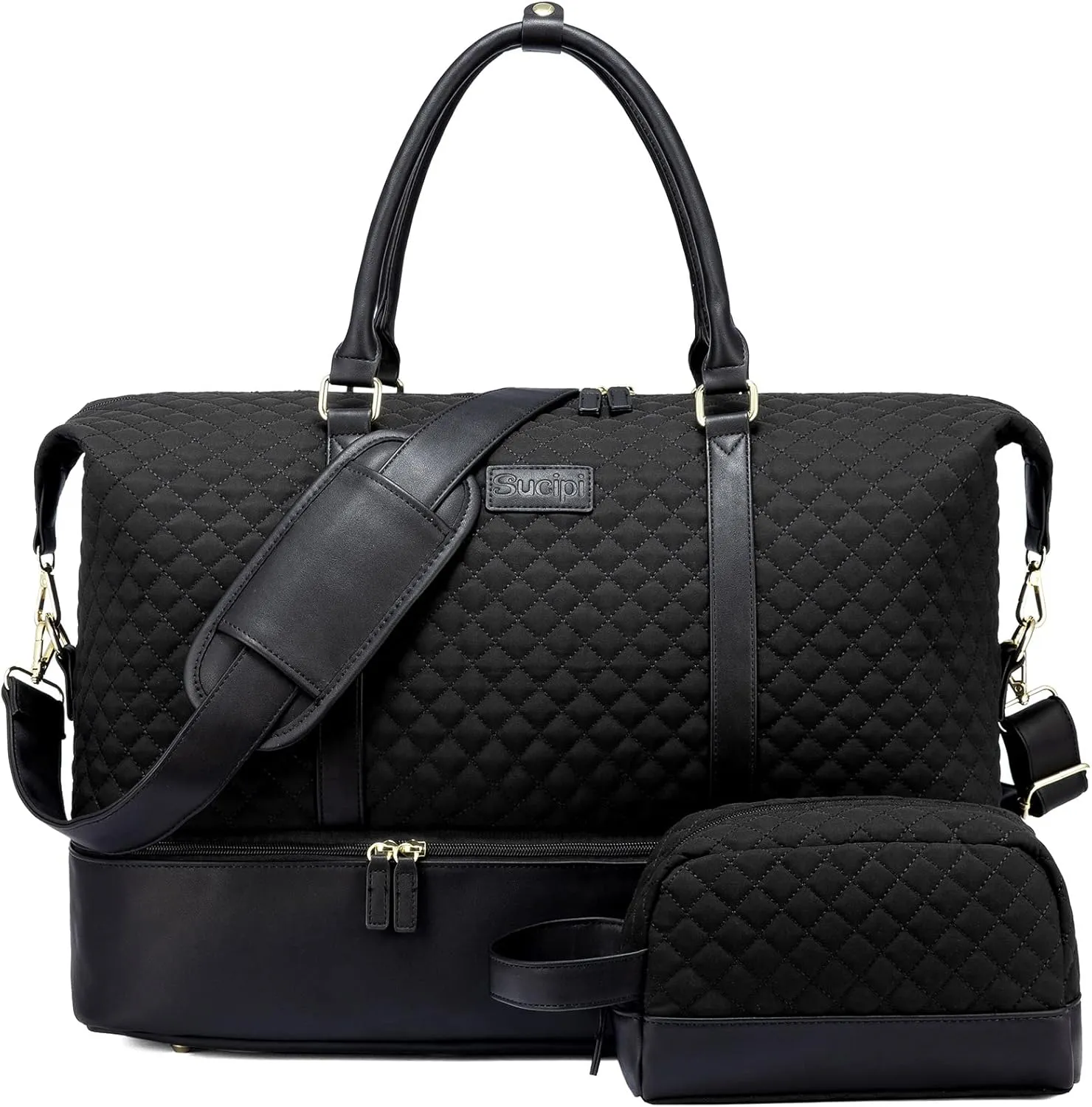 Sucipi Weekender Bags for Women Canvas Travel Duffle Bag with Shoe Compartment Overnight Bag Carry on Gym Duffel with Toiletry Bag for Traveling Weekend Hospital Bags for Labor and Delivery