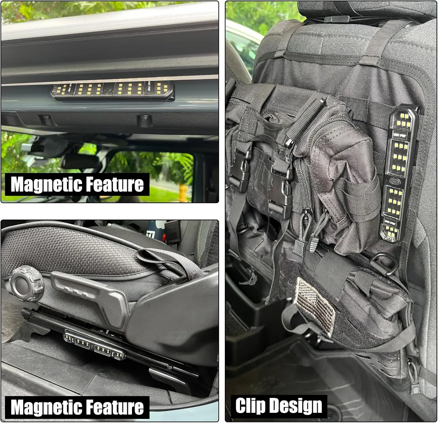 SUNPIE UTV Interior Light w/Recharge & Magnet Universal SXS Dome Light Compatible with Polaris Can am Pioneer/Talon Kawasaki Mule/Teryx Arctic Cat Jeep Wrangle All Model ATV Truck Tractor