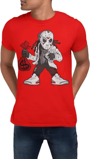 T Shirt to Match Jordan 3 Fire Red Hockey Mask Dude Men's, Jordan 3 Fire Red Tee Matching, Gift for Jordan 3s Tshirt