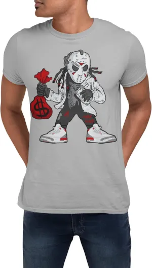 T Shirt to Match Jordan 3 Fire Red Hockey Mask Dude Men's, Jordan 3 Fire Red Tee Matching, Gift for Jordan 3s Tshirt