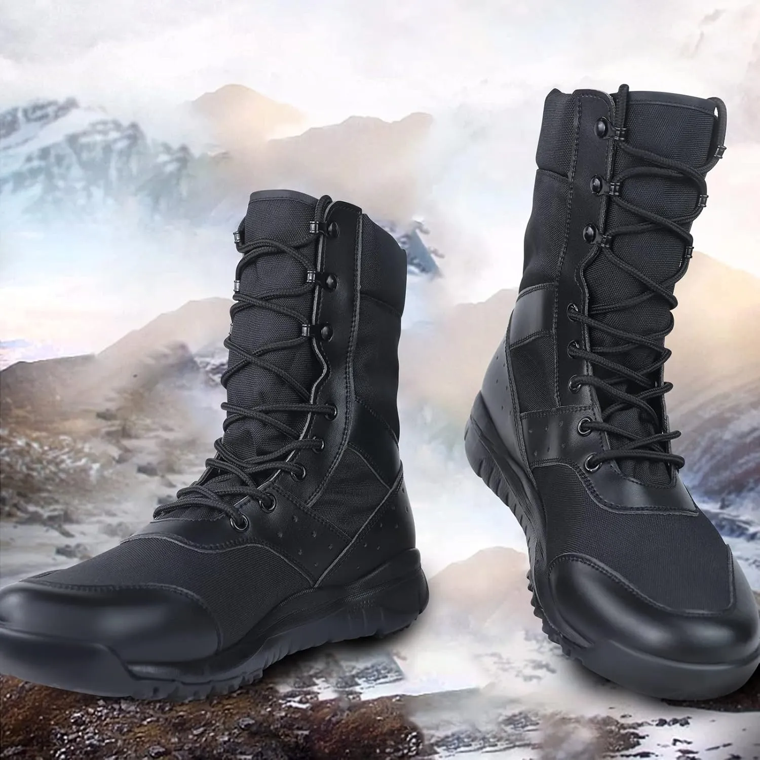 Tactical Boots for Men Lightweight Military Combat Boots Waterproof Comfortable for Work & Security